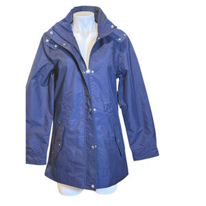 Women's Nicole Miller Navy Rain Coat Jacket Size M